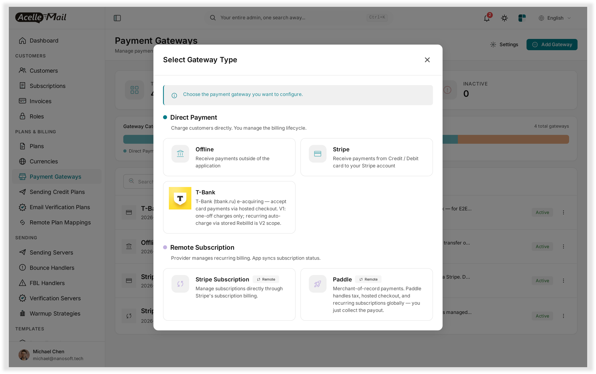 TBank - Payment Gateway Plugin for Acelle